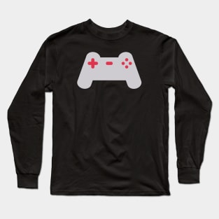 Minimalist Console Controller (Grey and Red) Long Sleeve T-Shirt